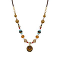Vintage Tiger Eye Stone Beaded Necklace with Lobster Clasp