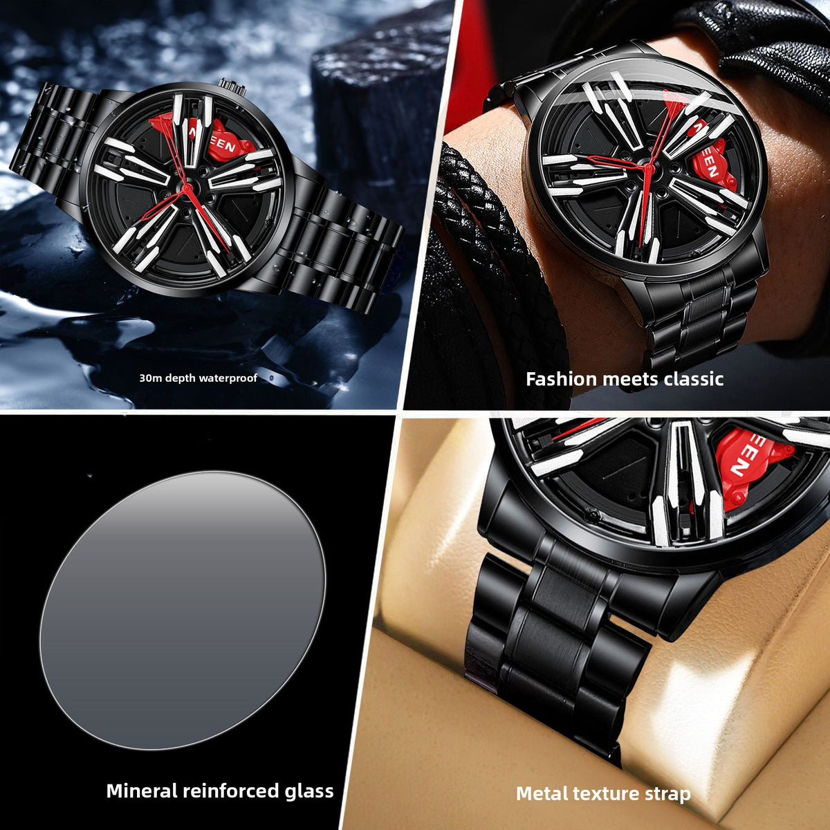 Rotating hub nightlight watch