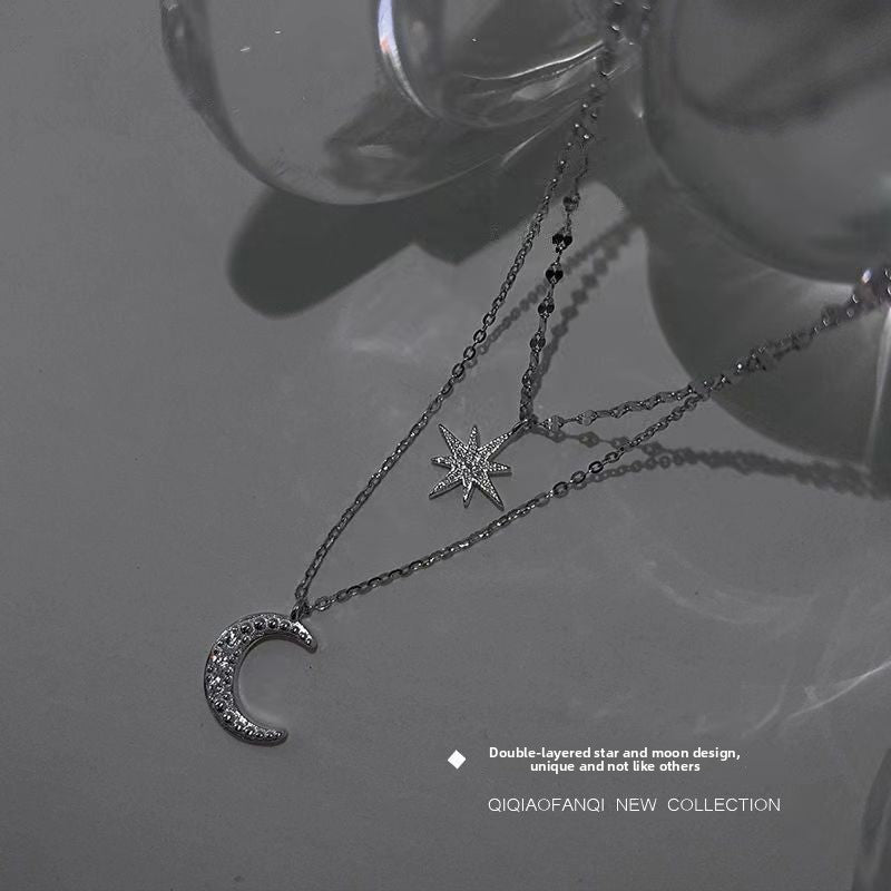 Layered Star Moon Pendant Necklace for Women – product view 2