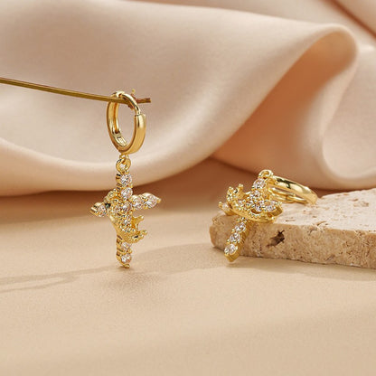 Rotating Crown Cross Crystal Ear Clip – product view 5