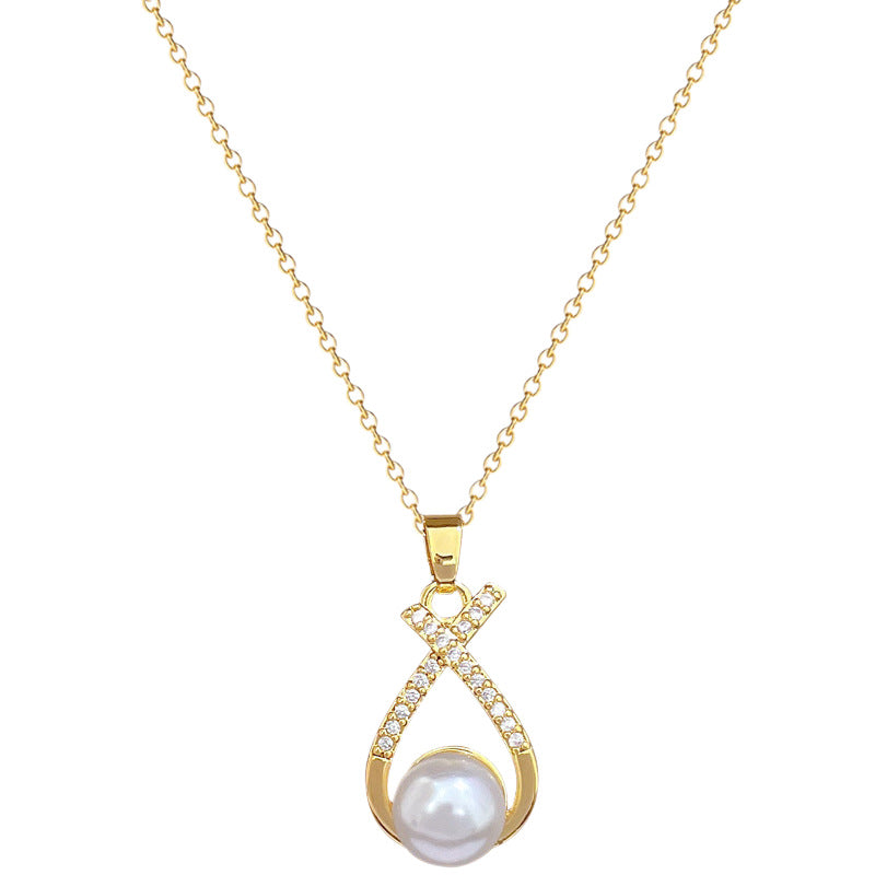 Pearl Necklace and Earrings Set – product view 3