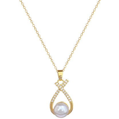 Pearl Necklace and Earrings Set – product view 3