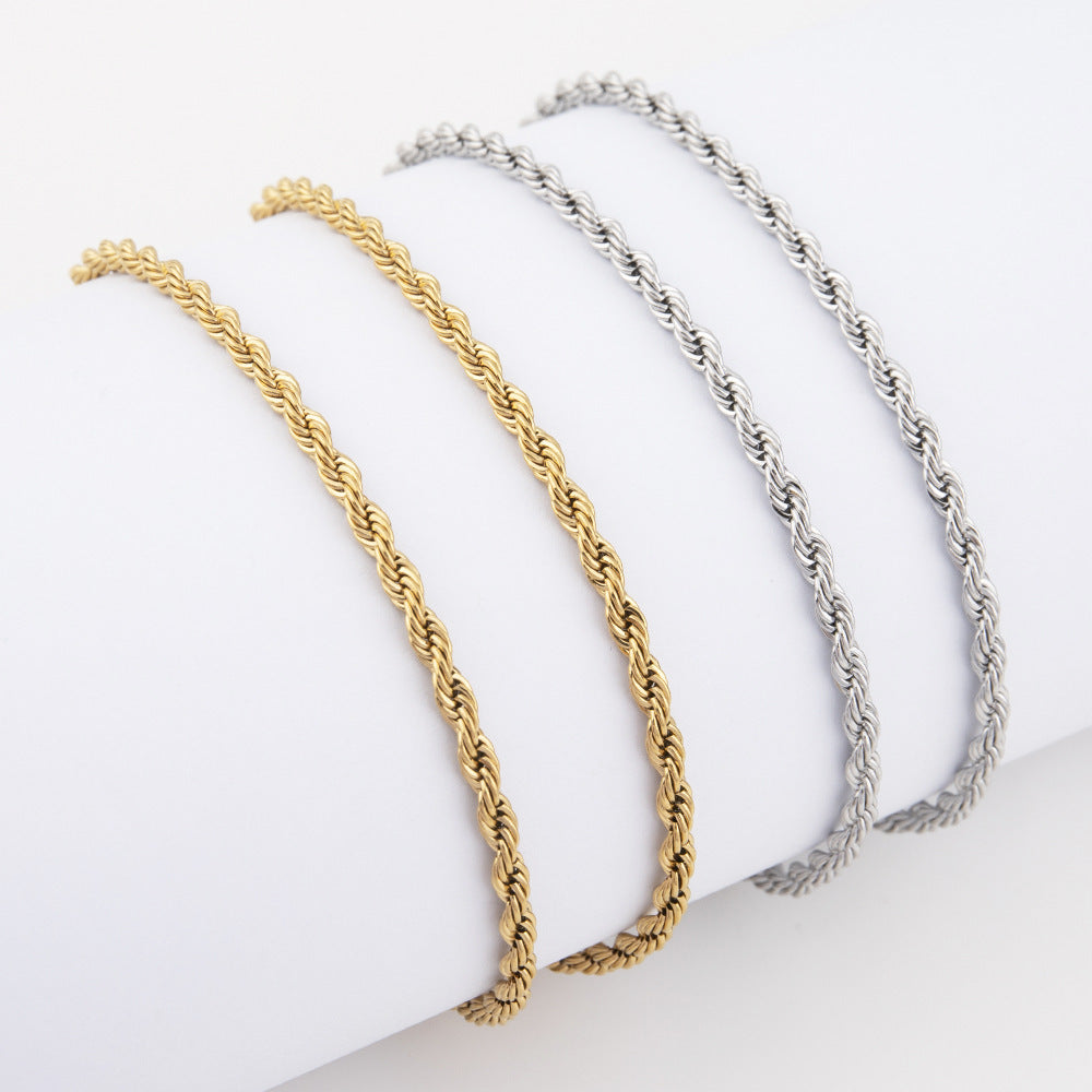 Twist Chain Titanium Steel Necklace – product view 1