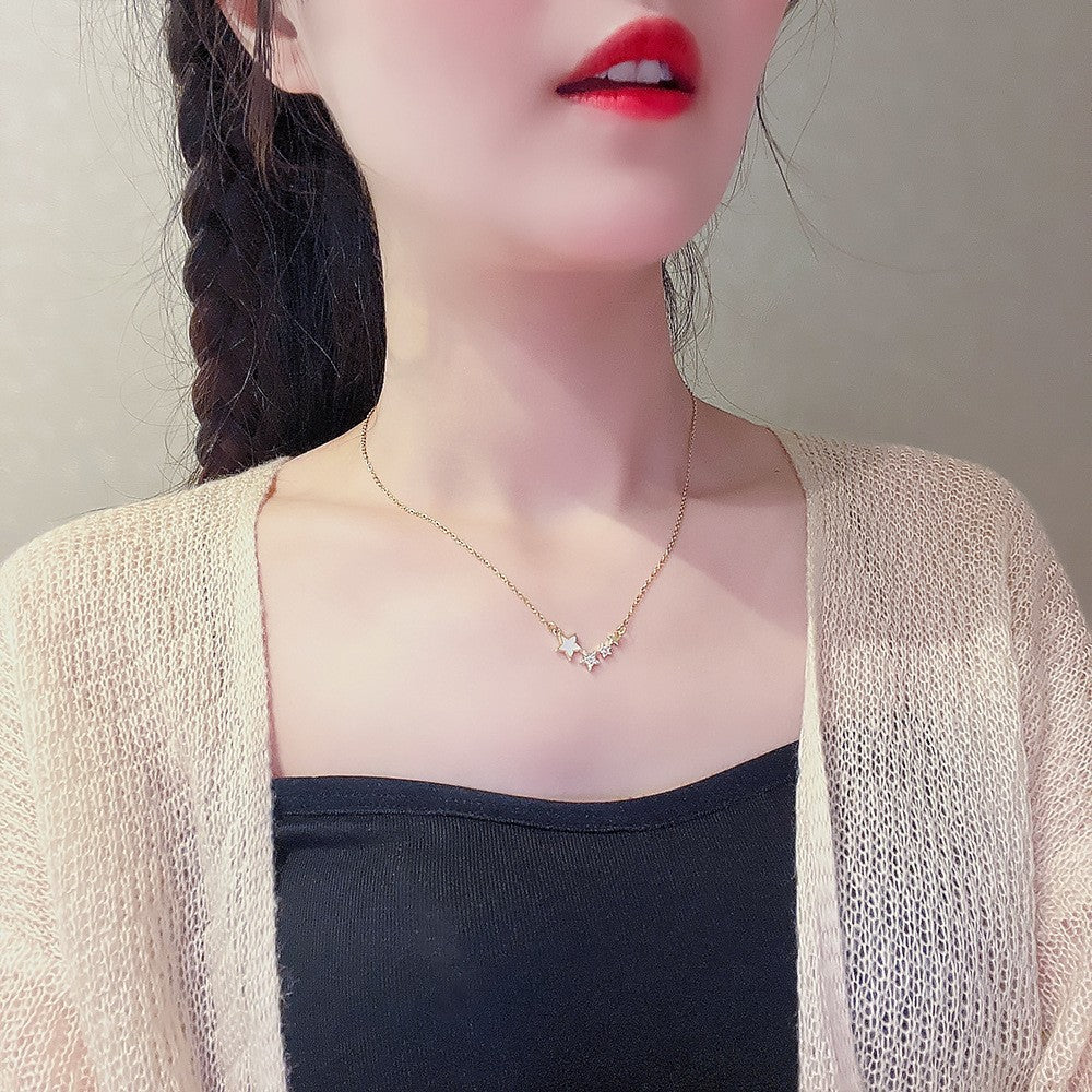 Geometric Crystal Star Pendant Necklace – product view 2