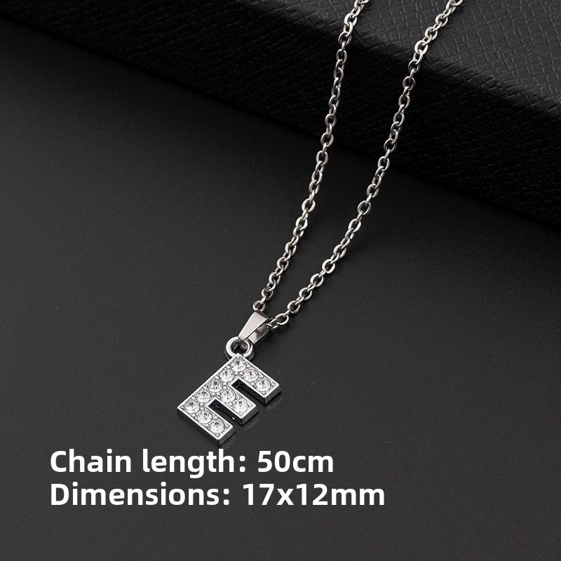Crystal-Accent Initial Pendant Necklace – product view 10
