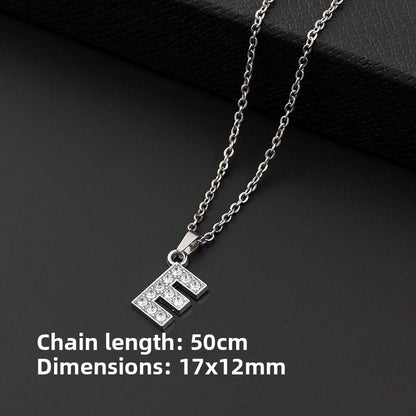 Crystal-Accent Initial Pendant Necklace – product view 10