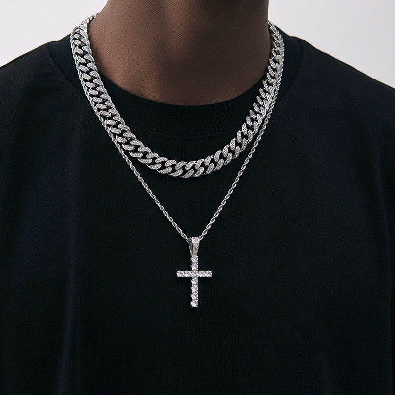 Titanium Steel Necklace Cross – product view 5
