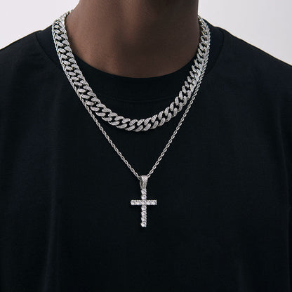 Titanium Steel Necklace Cross – product view 5