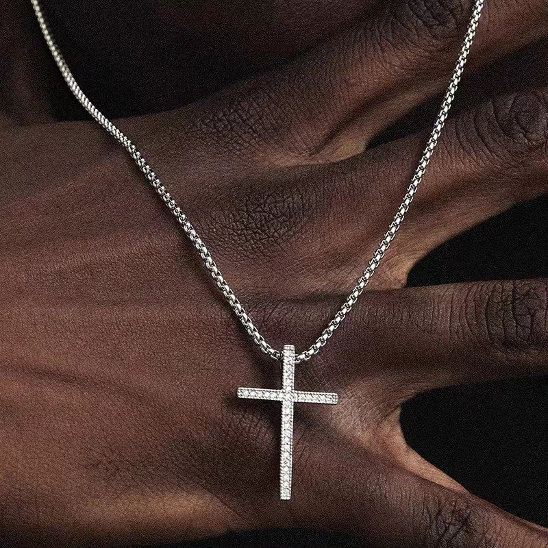 Crystal Cross Pendant Necklace – product view 8
