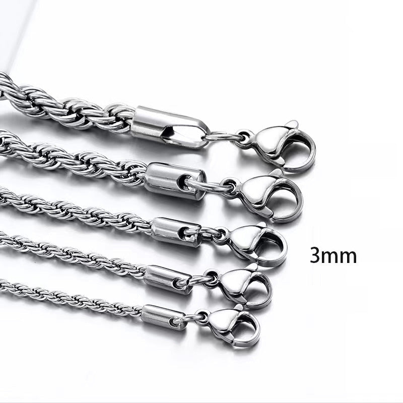 Stainless Steel Twist Chain Necklace – product view 9