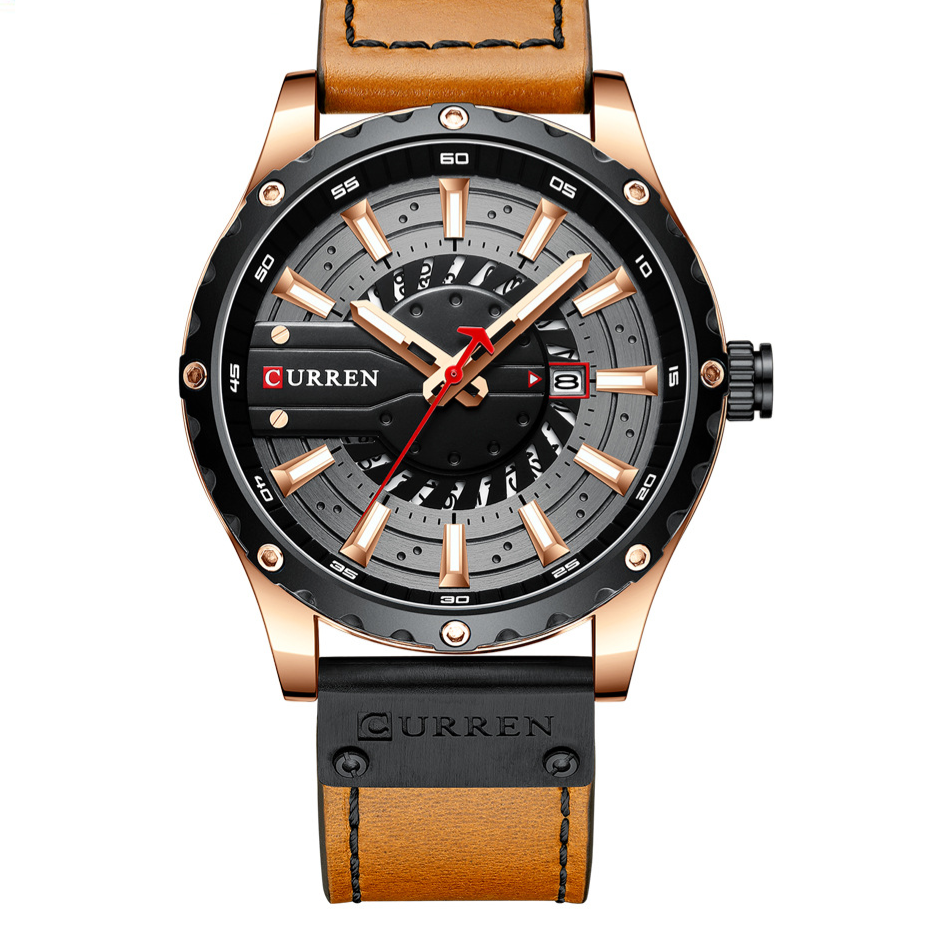 Curren Mens Calendar Leather Watch – product view 8