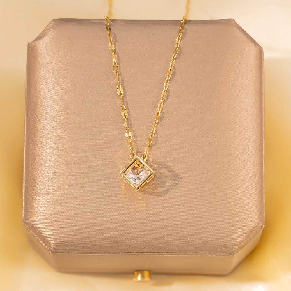 Minimalist Titanium Steel Clavicle Necklace – product view 31