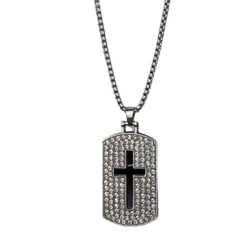 Crystal-Accent Cross Pendant Necklace – product view 2