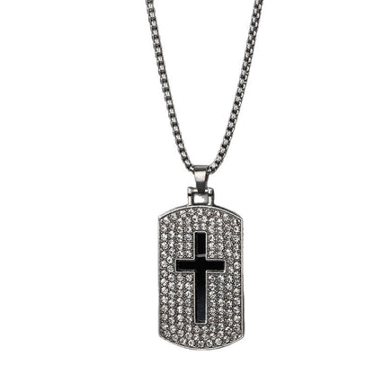Crystal-Accent Cross Pendant Necklace – product view 2