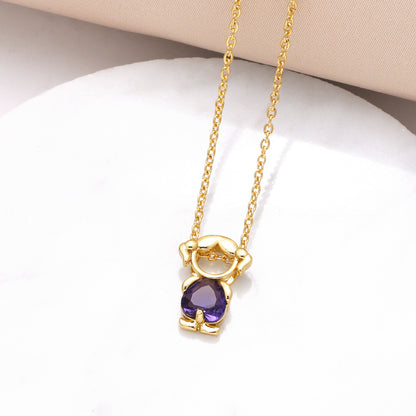 Hanging Pendant Necklace with Hearts – product view 7