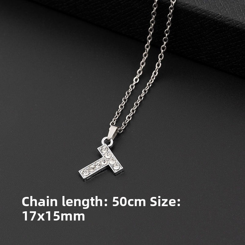 Crystal-Accent Initial Pendant Necklace – product view 25