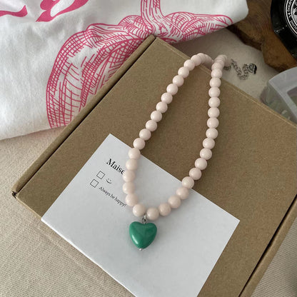 Adjustable Heart Bead Necklace – product view 8