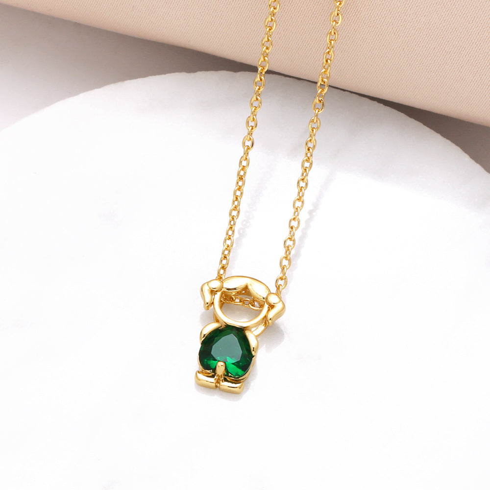 Hanging Pendant Necklace with Hearts – product view 10