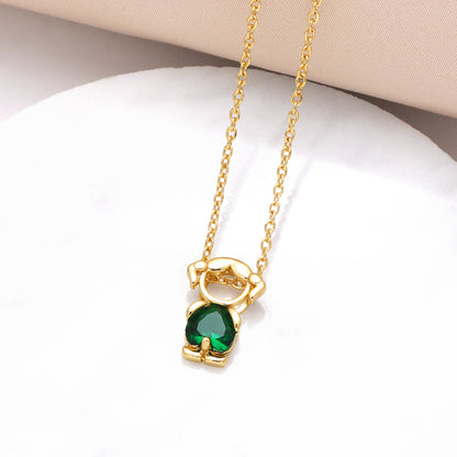 Hanging Pendant Necklace with Hearts – product view 10