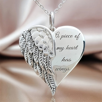 Angel Wings Heart-shaped Necklace – product view 6