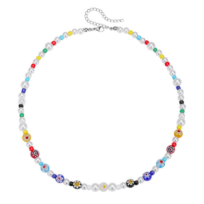 Geometric Glass Bead Necklace – product view 2