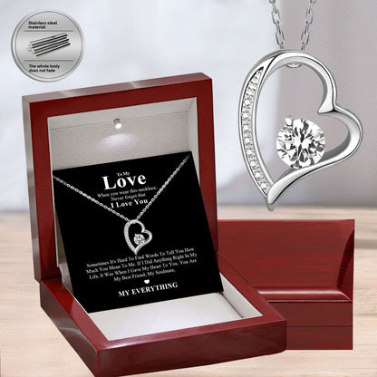 Multi-Style Crystal Heart Pendant Necklace – product view 18
