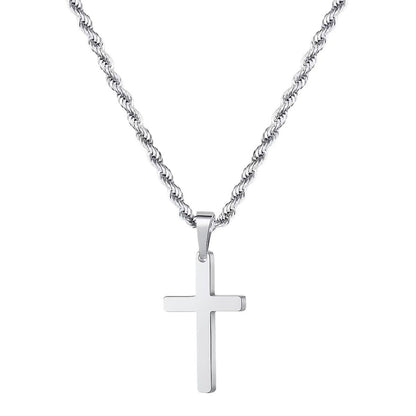 Cross Pendant Twisted Chain Necklace – product view 7