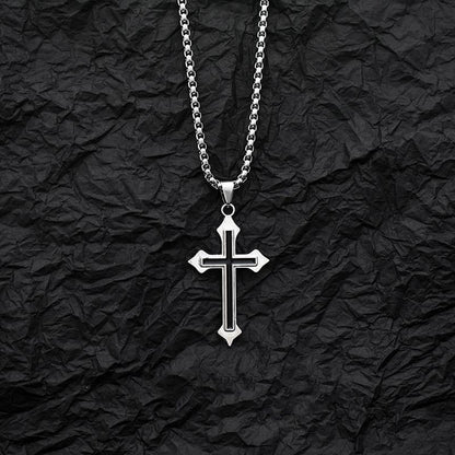 Chinese-style Cross Pendant Necklace – product view 3