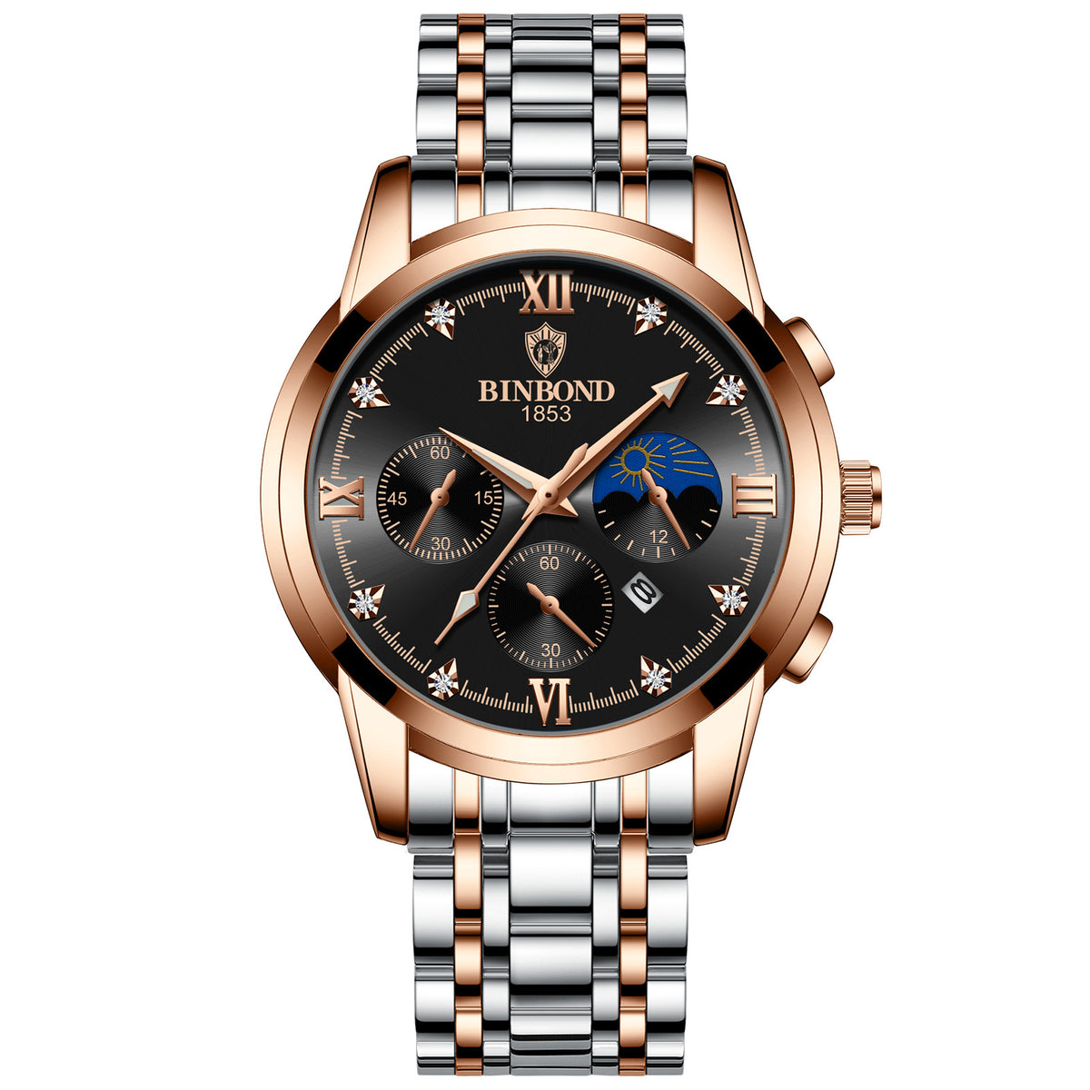 30m Waterproof Luminous Quartz Watch – Genuine Leather