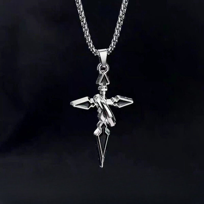 Chinese-style Cross Pendant Necklace – product view 7