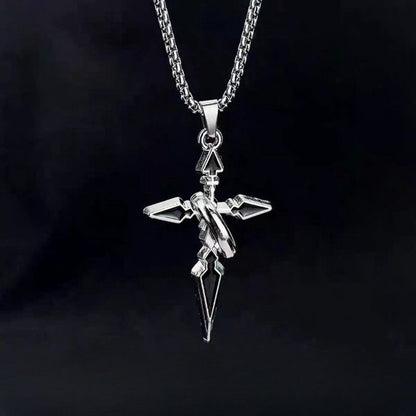 Chinese-style Cross Pendant Necklace – product view 7