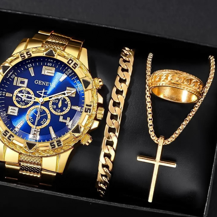 Men's Chronograph Quartz Watch with Steel Band – product view 9