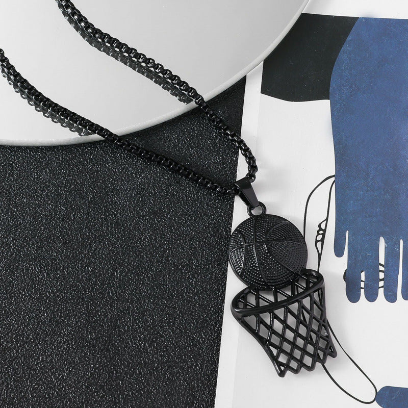 Basketball Frame Pendant Necklace – product view 5