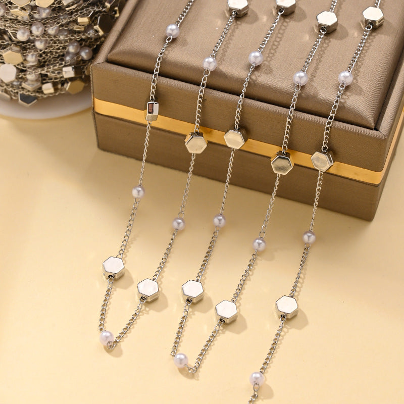 Imitation Pearl Chain Necklace – product view 35