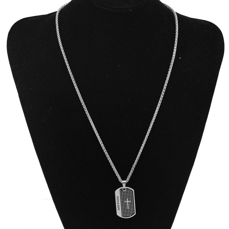 Crusader Titanium Steel Pendant Necklace – product view 6