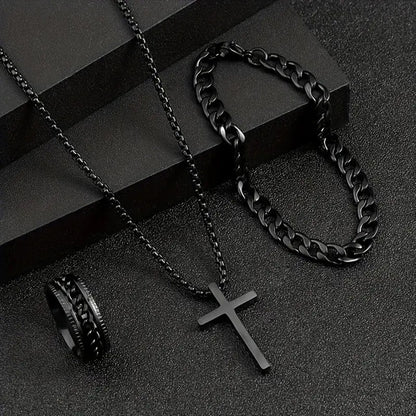 Three-Piece Cross Jewelry Set – product view 6