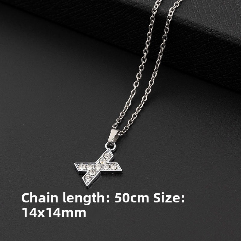 Crystal-Accent Initial Pendant Necklace – product view 29