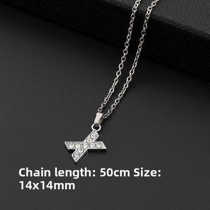 Crystal-Accent Initial Pendant Necklace – product view 29