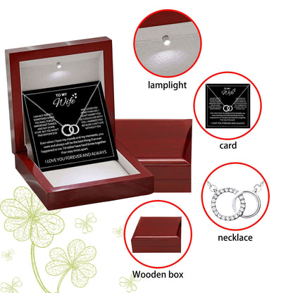 Double Ring Interlocking Pendant Necklace – product view 1