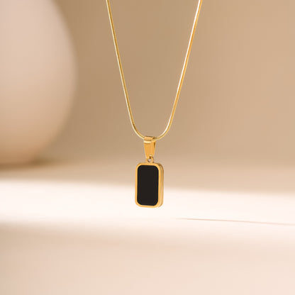 Double-sided Square Titanium Steel Necklace – product view 6