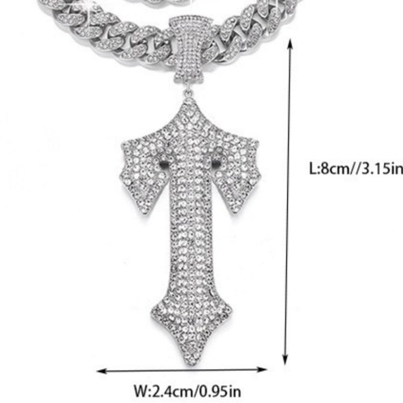 Hip Hop Letter Pendant Necklace with Cuban Chain – product view 11