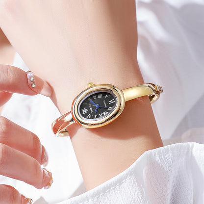 Oval Stainless Steel Quartz Watch – product view 3
