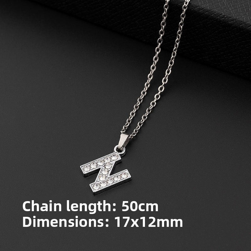 Crystal-Accent Initial Pendant Necklace – product view 19