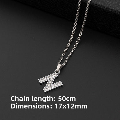 Crystal-Accent Initial Pendant Necklace – product view 19