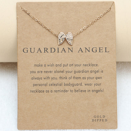 Angel Wing Pendant Necklace with Card – product view 1