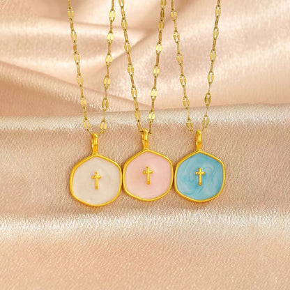 Octagonal Cross Pendant Necklace – product view 1