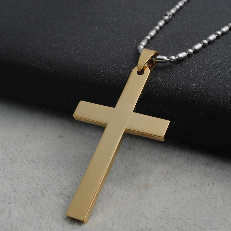 Stainless Steel Cross Pendant Necklace – product view 2