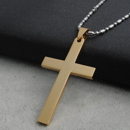 Stainless Steel Cross Pendant Necklace – product view 2