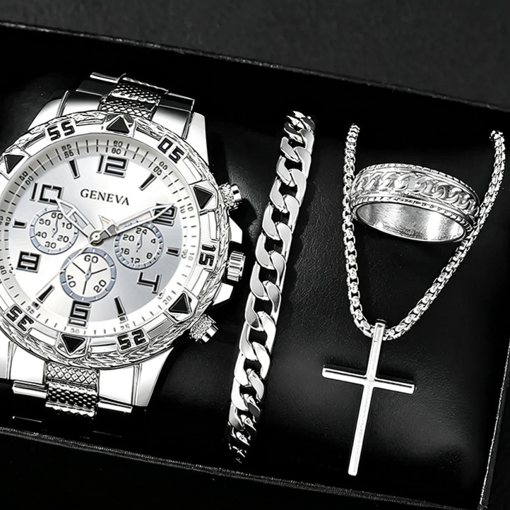 Men's Chronograph Quartz Watch with Steel Band – product view 12