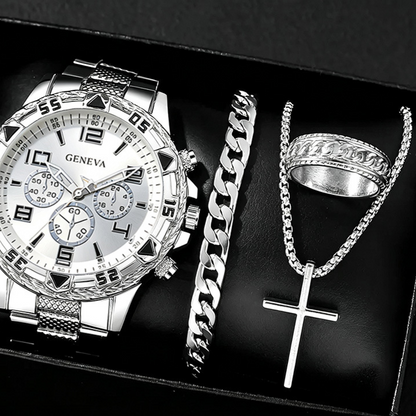 Men's Chronograph Quartz Watch with Steel Band – product view 12